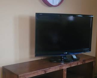 French style red wall clock, TV stand, TV