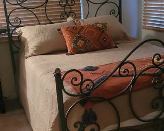 Beautiful wrought iron style scrolled bed with mattress