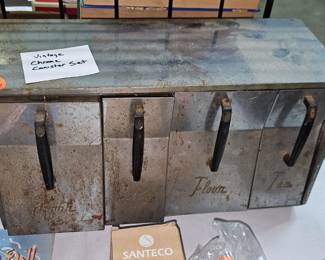 VINTAGE METAL ENCLOSED CANISTER SET