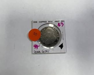1834 capped bust half dollar coin