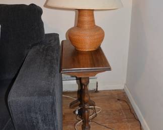 Wicker MCM Table Lamp