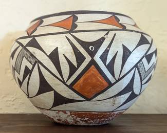 19th Century Acoma Pueblo Polychrome Pottery Olla