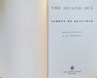 1953 1st English Translation, Simone de Beauvoir 'The Second Sex'