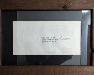 Ruth Fetter #6 of 6 embossed plates 'Ancient Maria gone from our earthly presence you spirit in clay'