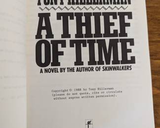Tony Hillerman 'A Thief of Time' Advance Reading Copy