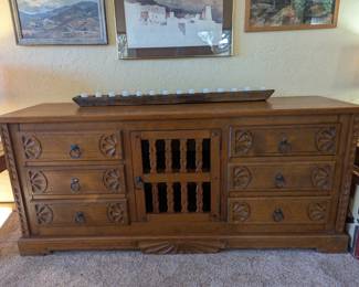 Hand Crafted Southwestern Style Dresser. 4” Votive Holder Sugar Mold Wood Construction