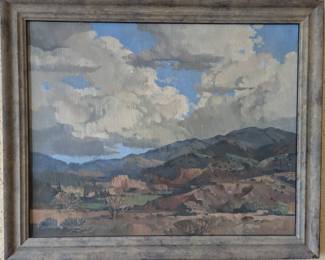 L. Sisson 'Mora Clouds' Oil on Canvas