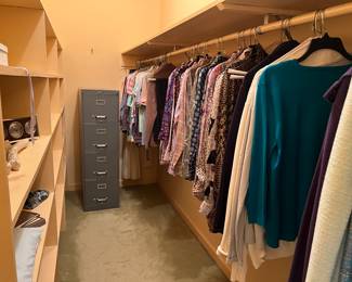 Ladies’ clothing, small sizes, filing cabinet