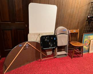 Card table and chairs, misc
