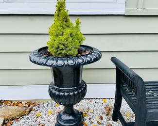 Vintage cast iron urn planter