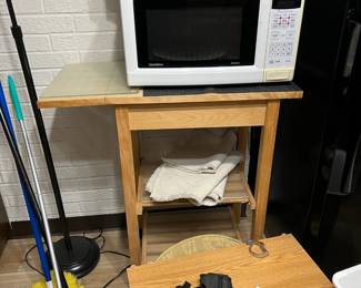 microwave and stand