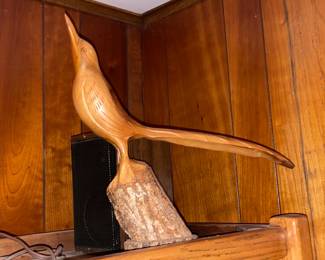 Wooden Carved Bird Figurine