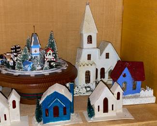 Vintage Putz Cardboard Christmas Houses