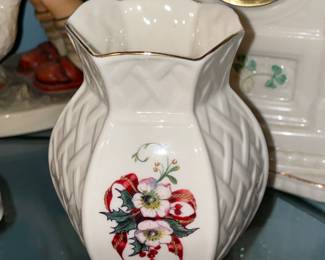 Belleek Christmas Mini Vase