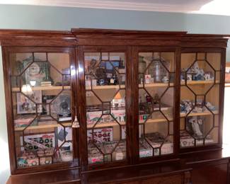 Massive Antique Wall Unit Display Cabinet