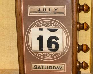Antique Wooden Desk Calendar