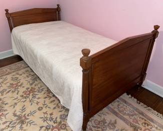 Antique Wooden Bed W/ Headboard & Footboard