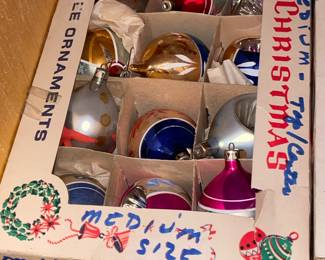 Antique Boxed Glass Ball Ornaments
