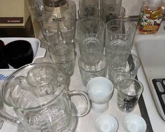 Assorted Kitchen Contents (Glassware, Coffee Mugs, China, Etc.)