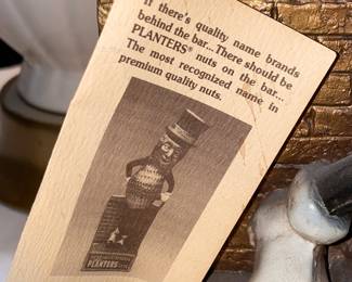 ORIGINAL Planters Peanuts Mr.Peanut Bar Advertising Statue Prototype W/ Plaque