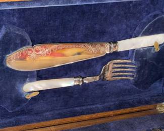 Sterling Silver & Mother Of Pearl Flatware Set