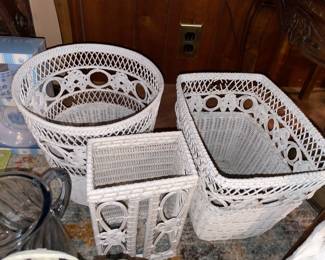 Wicker Bathroom Accessory Set