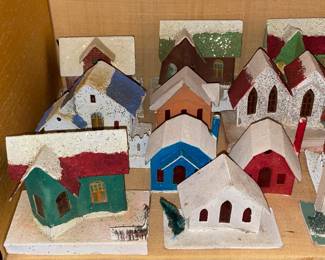 Vintage Putz Cardboard Christmas Houses