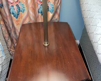 Vintage Wooden Table W/ Built In Lamp (2 Available)