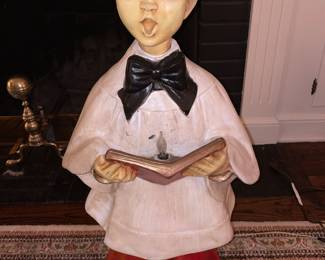 SUPER RARE 5 Piece Caroler Set By The Artistic Latex Form Company (ALFCO) From New Rochelle, NY. Early 1950s In Remarkable Condition For Their Age With Removeable Heads (Mold Stamps On The Back Neck) & Light Up Song Books).