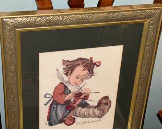 Framed Hummel Needlepoint Artwork