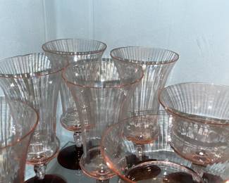 Assorted Pink Depression Glasses