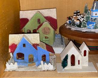 Vintage Putz Cardboard Christmas Houses