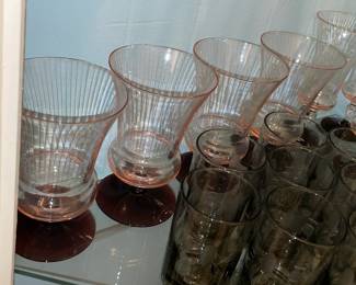 Assorted Pink Depression Glasses