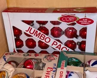 Antique Boxed Glass Ball Ornaments