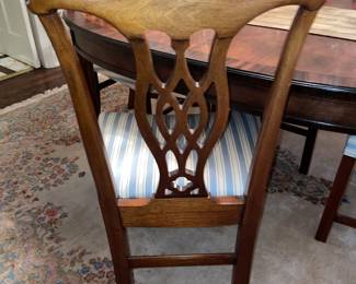Antique Wooden Dining Room Table & Chairs