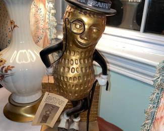 ORIGINAL Planters Peanuts Mr.Peanut Bar Advertising Statue Prototype W/ Plaque