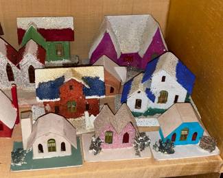 Vintage Putz Cardboard Christmas Houses