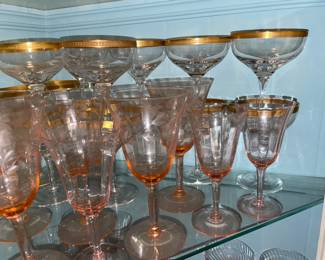 Assorted Pink Depression Glasses