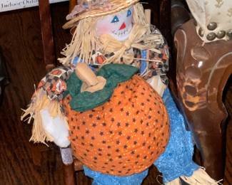 Scarecrow In Chair Decor