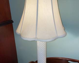 Antique Milk Glass & Brass Lamps