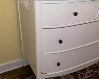 Antique Lowboy White Painted Dresser