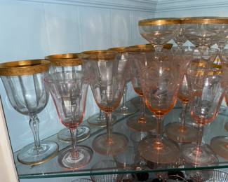 Assorted Pink Depression Glasses