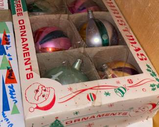 Antique Boxed Glass Ball Ornaments