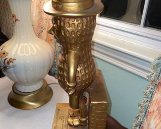 ORIGINAL Planters Peanuts Mr.Peanut Bar Advertising Statue Prototype W/ Plaque