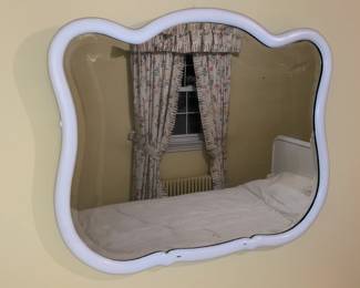 Antique White Framed Mirror