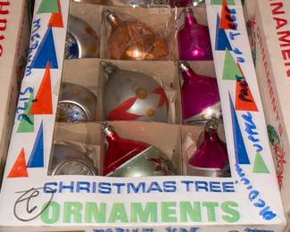 Antique Boxed Glass Ball Ornaments