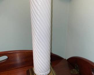 Antique Milk Glass & Brass Lamps