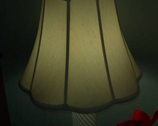 Antique Milk Glass & Brass Table Lamp