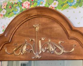 Antique Wooden Lowboy Dresser W/ Mirror