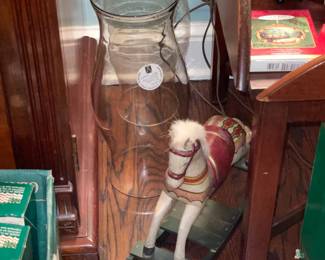 Oversized Glass Candle Covers & Rocking Horse